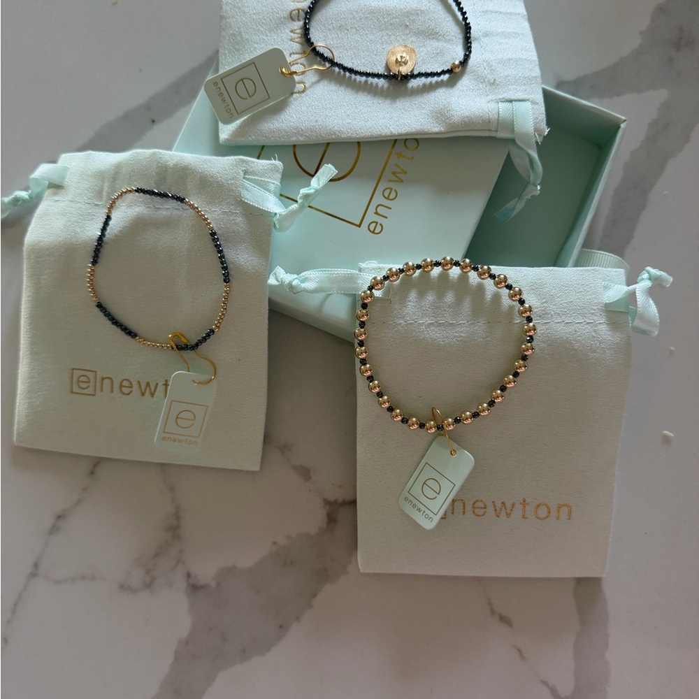 3 enewton Gold Bracelets with Hematite